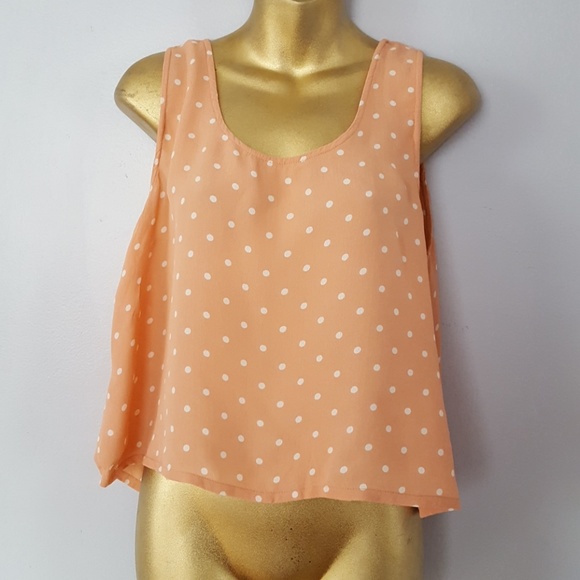 Forever 21 Tops - Forever 21 polka dot coral tank top size medium